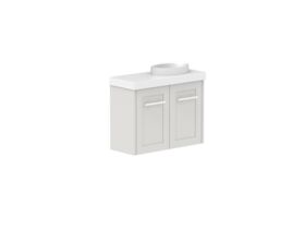 Supporting Image - Kado Lux Petite Vanity Unit Wall Hung 600mm Right Bowl 50mm Top (Basin Included)