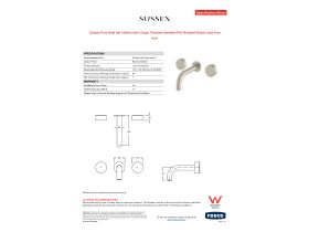 Specification Sheet - Sussex Pure Bath Set 160mm with Cirque Textured Handles PVD Brushed Nickel Lead Free