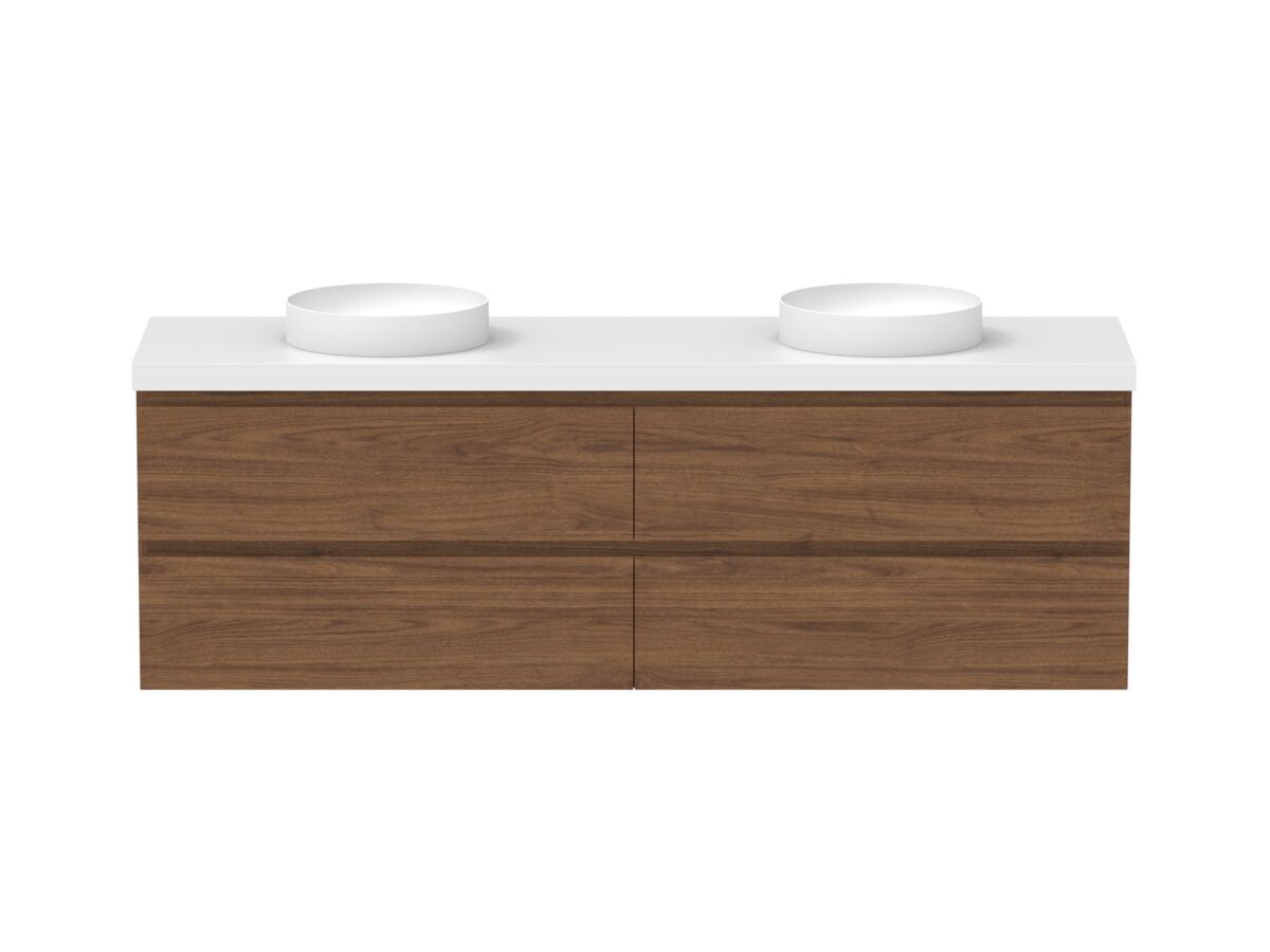 Hero - Posh Domaine 1800mm Wall Hung Twin Vanity Unit All-Drawer Double Bowl 50mm Top