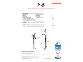 Specification Sheet - Milli Etch Floor Mounted Bath Mixer with Handshower Brushed Nickel