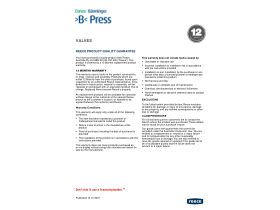 Warranty - >B< Press Valves