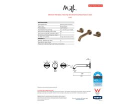 Specification Sheet - Milli Etch Wall Basin / Bath Tap Set 200mm Brushed Bronze (6 Star)