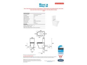 Specification Sheet - Roca The Gap Round Close Coupled Back to Wall Rimless Overheight Bottom Inlet Toilet Suite with Soft Close Quick Release Thin Seat White (4 Star)