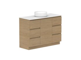 Supporting Image - Posh Domaine Plus Hamper Trio 1200 Floor Mounted Centre Bowl 12mm Durasein Top