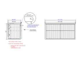 ISSY Custom Cloud II 1201-1500mm x 400-550mm x 610mm Wall Hung Vanity Unit 4 Touch Latch Drawers Semi Inset (No Basin)