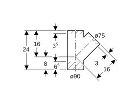Geberit Junction 90mm x 75mm x 45 Degree
