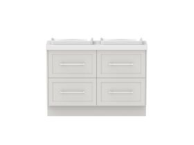 Hero - Kado Lux Ensuite All Drawer Twin 1200mm Floor Mount Double Basin 50mm Top