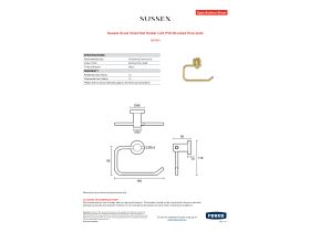 Specification Sheet - Sussex Scala Toilet Roll Holder LUX PVD Brushed Pure Gold