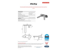 Specification Sheet - Mizu Soothe MK2 Wall Basin/Bath Mixer Set Kit Brushed Gunmetal (6 Star) Lead Free