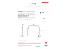 Specification Sheet - Sussex Pure Hi-Rise Shower Square Arm Only Chrome