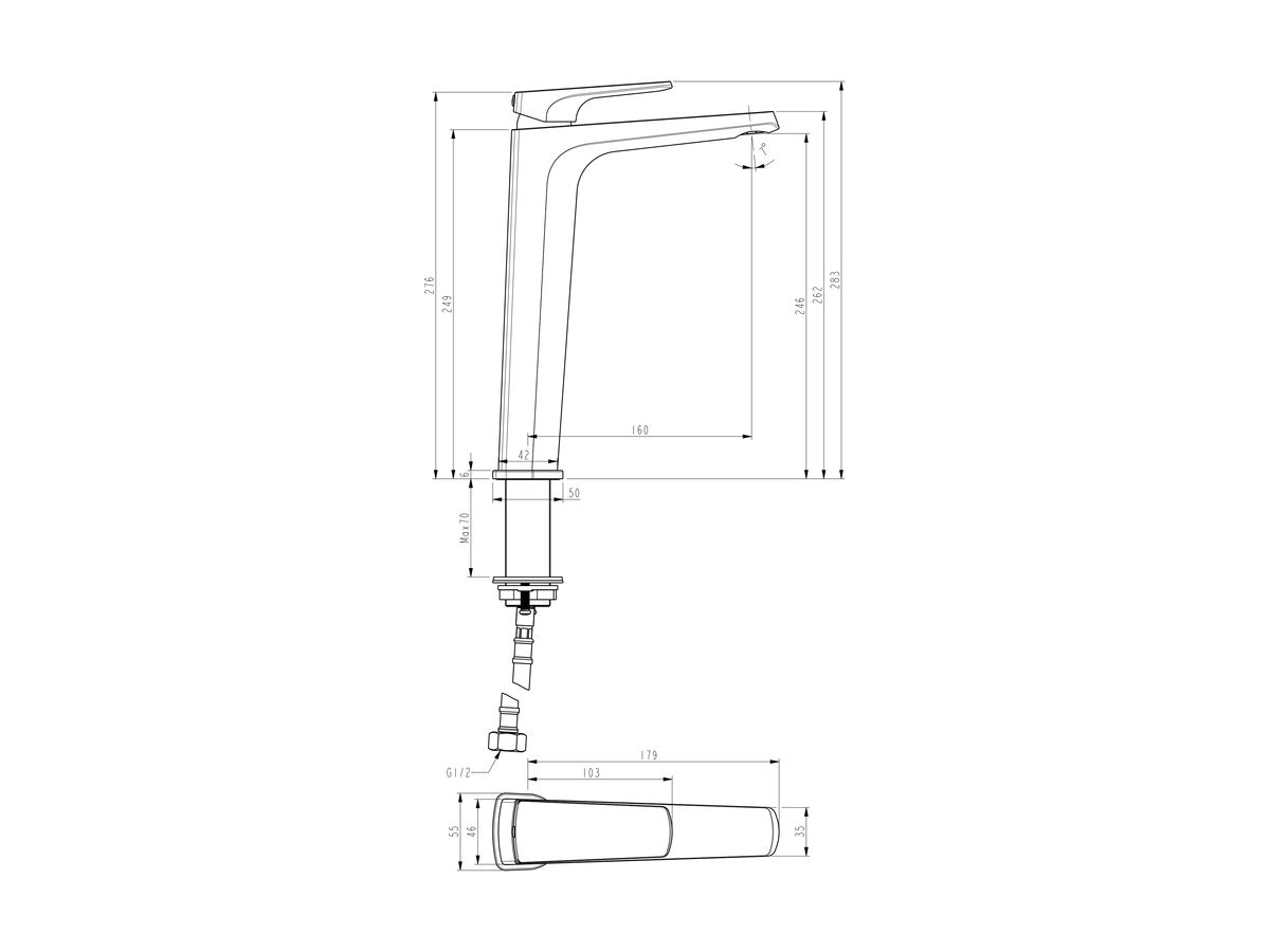 Voda Tide Hi Rise Basin Mixer (4 Star)