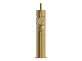 Supporting Image 2 - Mizu Drift Sink Mixer Extended Lever with Red & Blue Indicators Brushed Brass (5 Star) Lead Free
