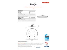 Specification Sheet - Milli Marq Edit Overhead Shower 250mm Chrome (3 Star)
