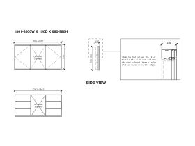 ISSY Z8 Recessed Triple Shaving Cabinet Custom 1801mm-2000mm x 680mm-980mm