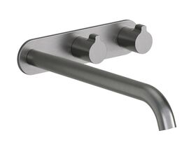 Hero - Faucet Strommen Vara Fin Wall Basin / Bath Hostess Tap System Right Hand 250mm Kit Brushed Graphite (6 Star) Lead Free