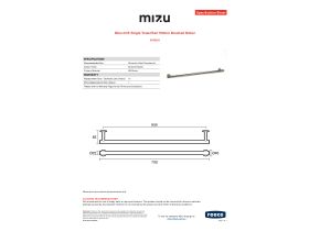 Specification Sheet - Mizu Drift Single Towel Rail 700mm Brushed Nickel