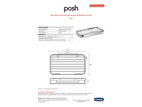 Specification Sheet - Posh Solus Large Rectangular Wire Soap Basket Chrome