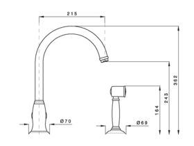Nicolazzi Adore Swivel Gooseneck Sink Mixer with Pull Out Spray Satin Nickel (4 Star)