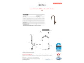 Specification Sheet - Sussex Oria Sink Mixer PVD Brushed Bronze (5 Star) Lead Free