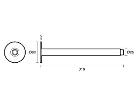 Technical Drawing - Milli Marq Edit Ceiling Shower Arm 300mm