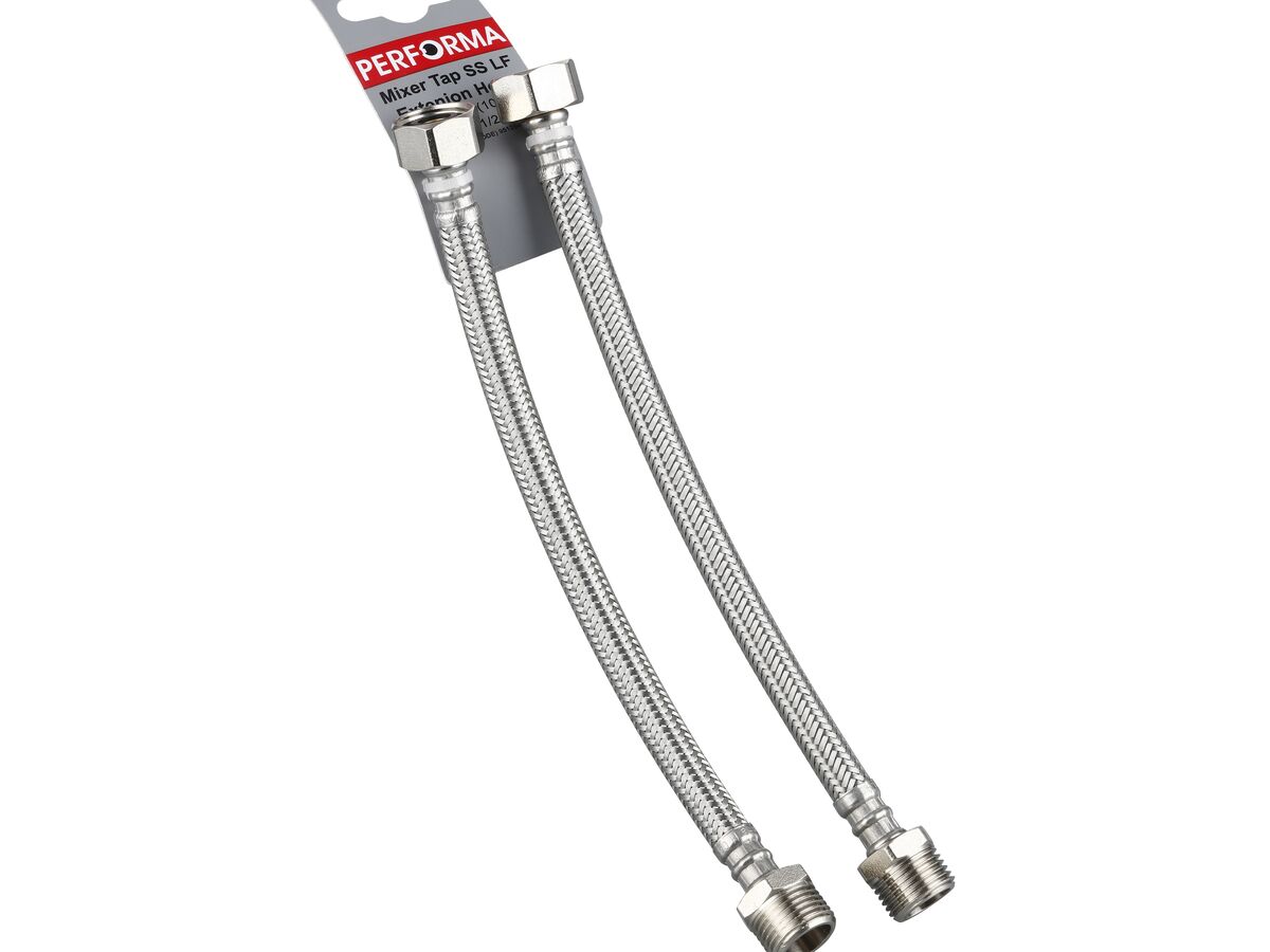 Performa Mixer Tap Extension Hose Connector 250mm Stainless Steel Low-Temp Lead Free