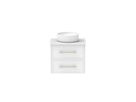 Supporting Image - Kado Lux All Drawer 600mm Wall Hung Vanity Centre Basin 20mm - White Shaker Front
