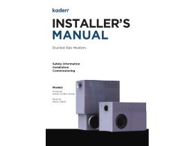 Installation Manual - Kaden Gas Ducted Heater