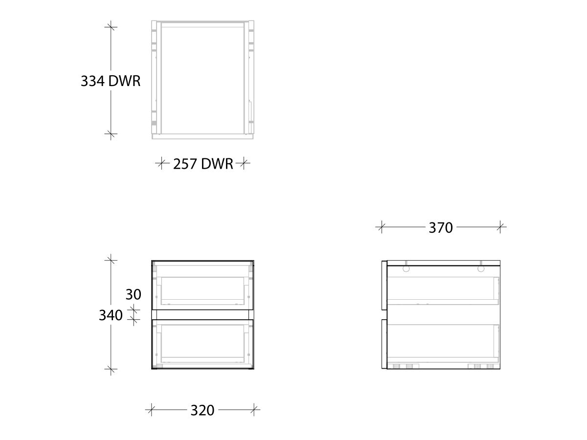 Kado Lux Twin Drawer Box 2 Drawers