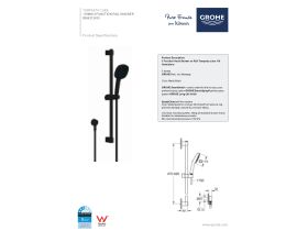 Technical Guide - GROHE Tempesta Cube 3 Function Single Rail Shower Matte Black