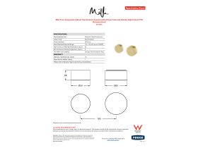 Specification Sheet - Milli Pure Progressive Mixer Tap Diverter System with Cirque Textured Handle Right Hand PVD Brushed Gold
