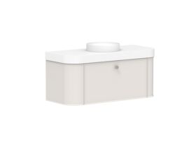 Supporting Image 2 - Kado Era Double Curve All Drawer 1200mm Wall Hung Vanity Centre Basin 90mm Durasein Top Feather Grey