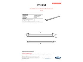 Specification Sheet - Mizu Drift Double Towel Rail 900mm Brushed Gunmetal