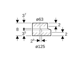 Geberit Short Eccentric Reducer 125mm x 63mm
