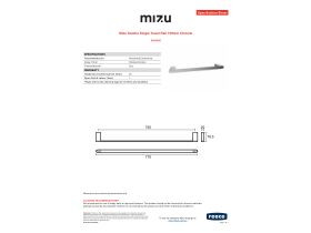 Specification Sheet - Mizu Soothe Single Towel Rail 750mm Chrome