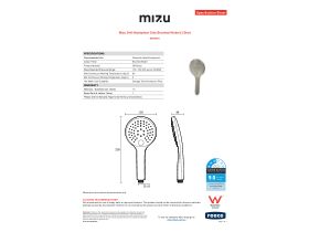 Specification Sheet - Mizu Drift Handpiece Only Brushed Nickel (3 Star)