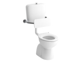 Hero - Wolfen Care Plastic Link Toilet Suite with Concealed S-Trap White Single Flap Seat & Back Rest (4 Star)
