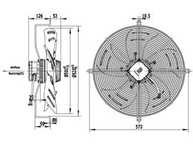 Tecumseh 500mm 1ph Fan Motor Assembly 7552111