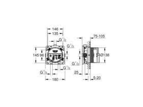 GROHE SmartControl Thermostat Inwall Bod
