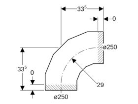 Geberit Long Radius Bend 250mm x 90 Degree