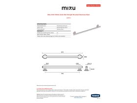 Specification Sheet - Mizu Drift 700mm Grab Rail Straight Brushed Stainless Steel