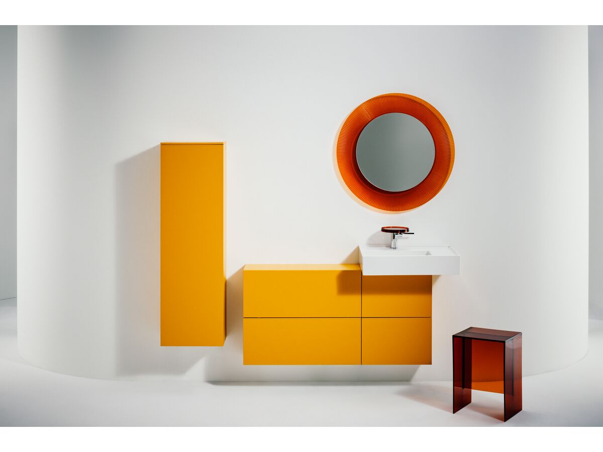 In Situ - LAUFEN Kartell Wall/Counter Basin with Shelf Left Hand Bowl 600mm x 460mm 1 Taphole White