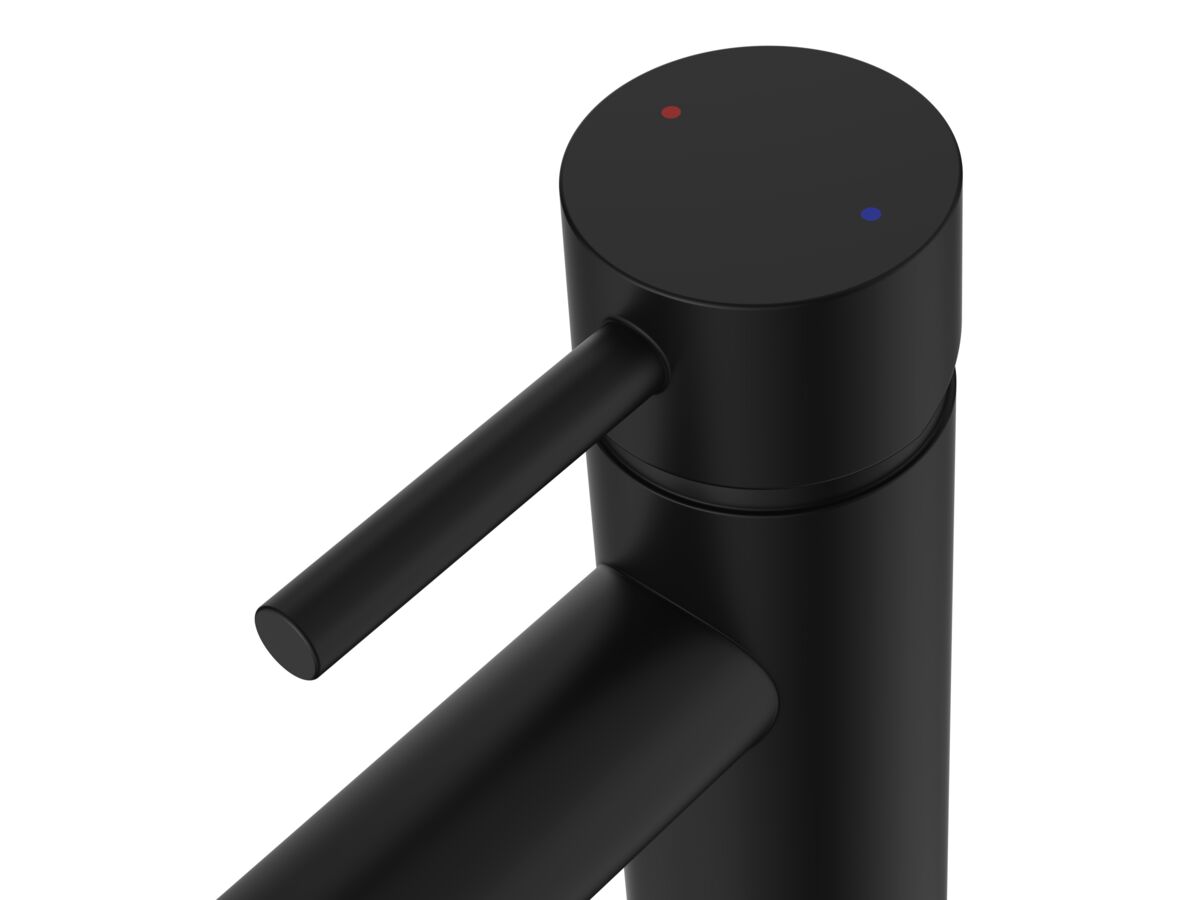 Supporting Image - Posh Bristol Pin Basin Mixer Tap Matte Black (5 Star) Lead Free - Handle