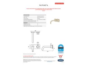 Specification Sheet - Sussex Scala 25mm Curved Wall Basin Mixer Tap System Right Hand 200mm Outlet LUX PVD Brushed Platinum Gold (6 Star)