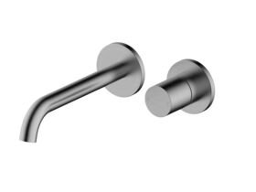 Hero - Mizu Drift Dial Wall Basin / Bath Mixer Tap Set 2-Piece Cover Plate Kit Brushed Gunmetal (6 Star) Lead Free