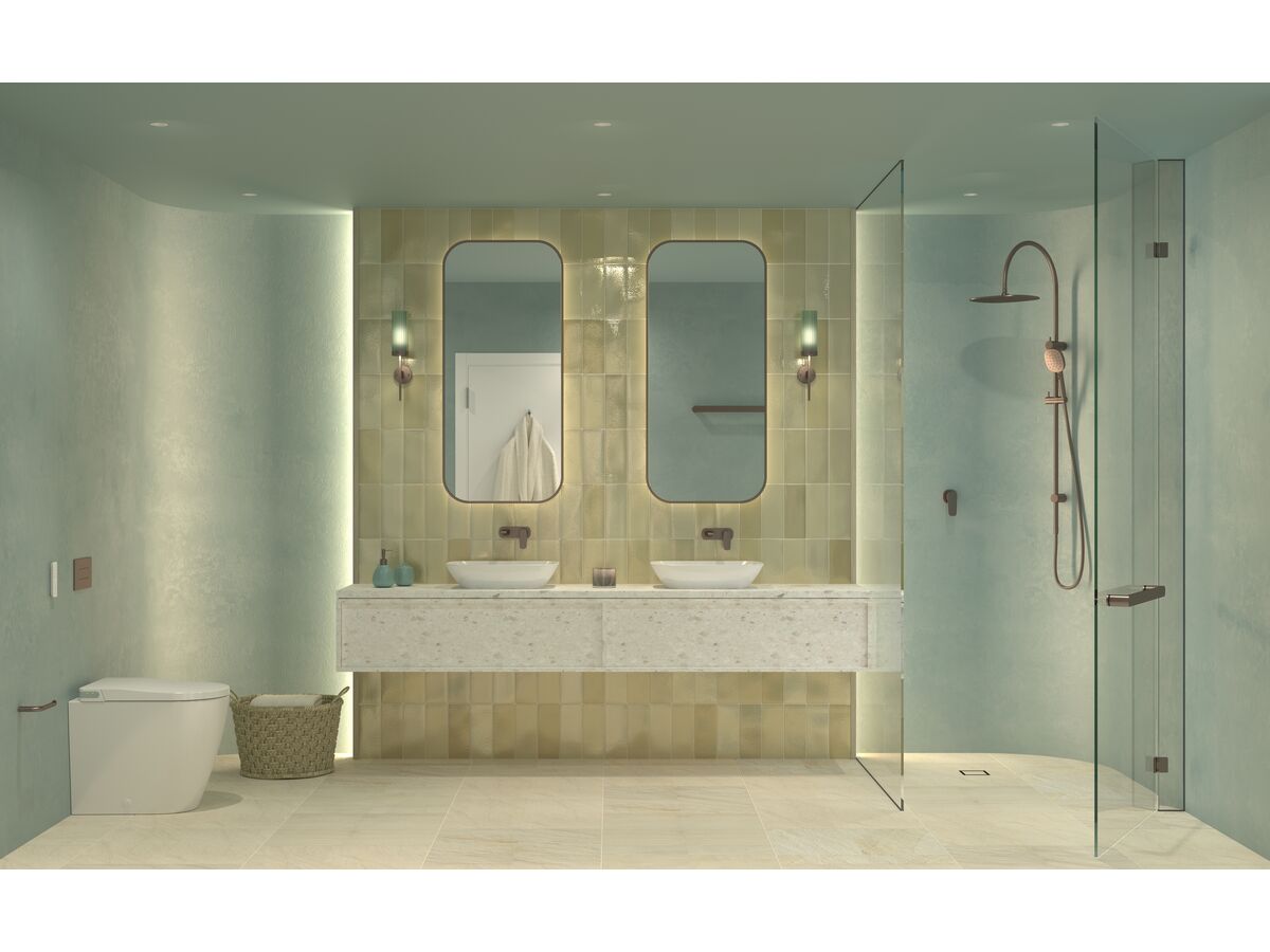 In Situ - Caroma Forma II Bidet Cleanflush Invisi Back to Wall Overheight Toilet Suite Gloss White (4 Star)