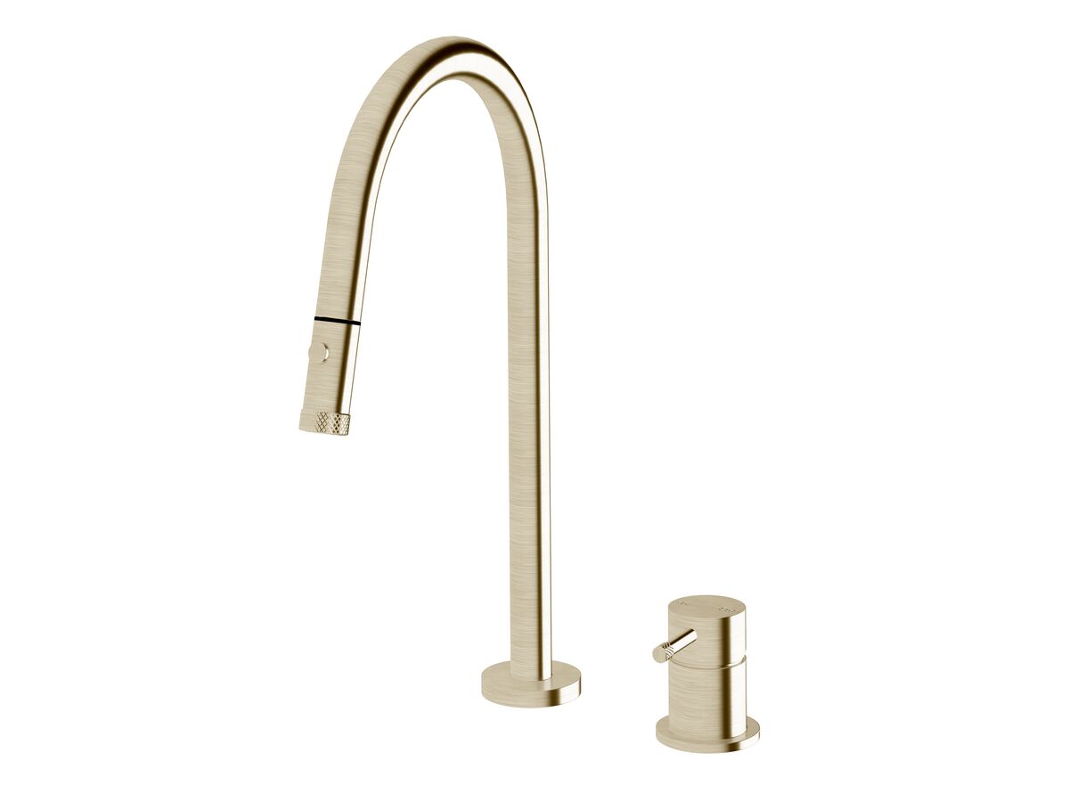 Hero - Sussex Scala Nova Hob Sink Mixer Set Pull Out Spray PVD Brushed Platinum Gold (5 Star) Lead Free