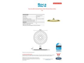 Specification Sheet - Roca Ona ABS Overhead Shower 250mm Brushed Brass (3 Star)