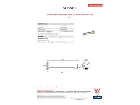 Specification Sheet - Scala Wall Bath Outlet Straight 200mm PVD Brushed Nickel Lead Free