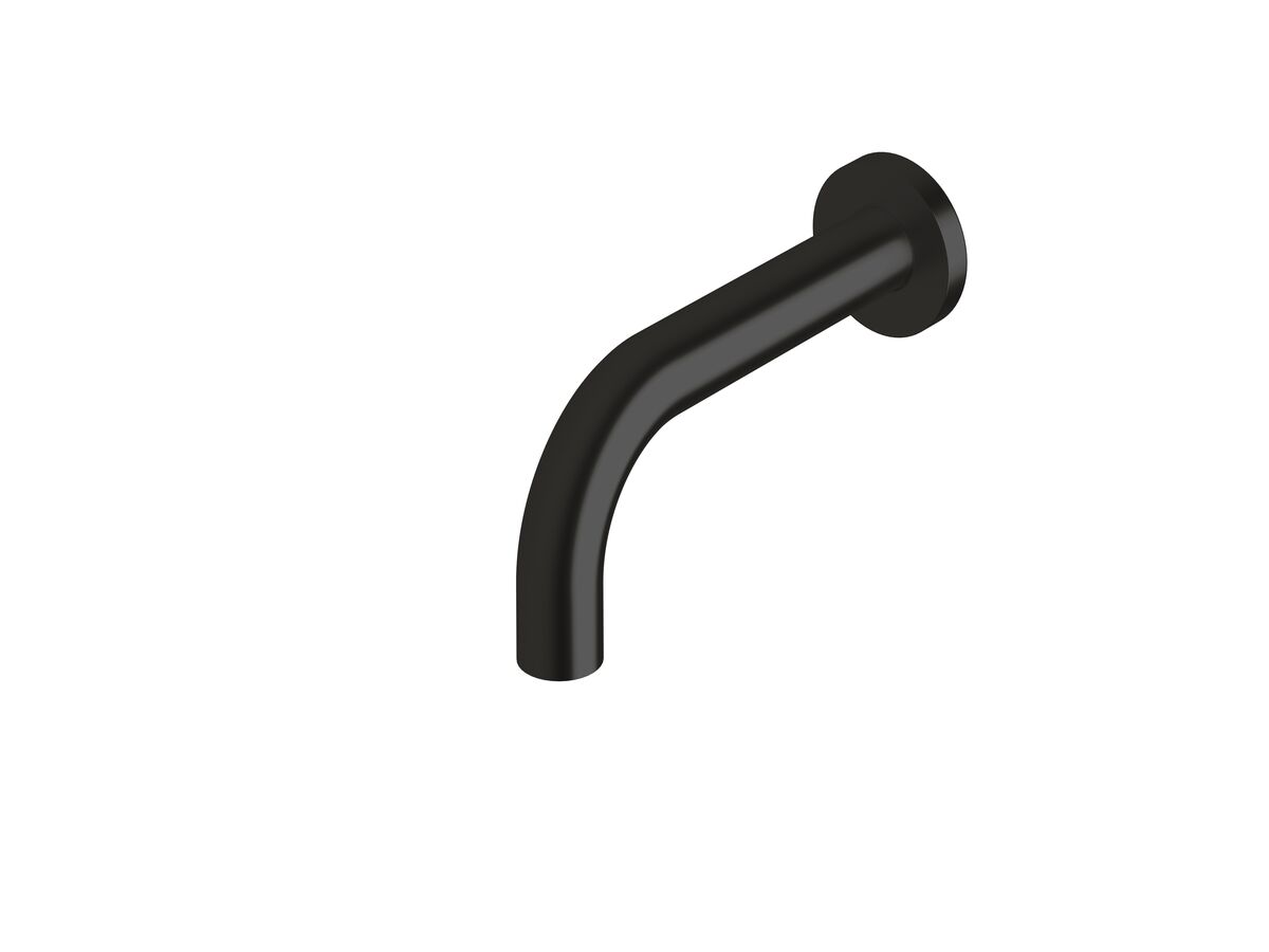 Sussex Scala 25mm Curved Bath Outlet 160mm LUX PVD Matte Opium Black