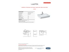 Specification Sheet - LAUFEN Pro A Wall Basin with Fixings 1 Taphole 550 x 480mm Gloss White